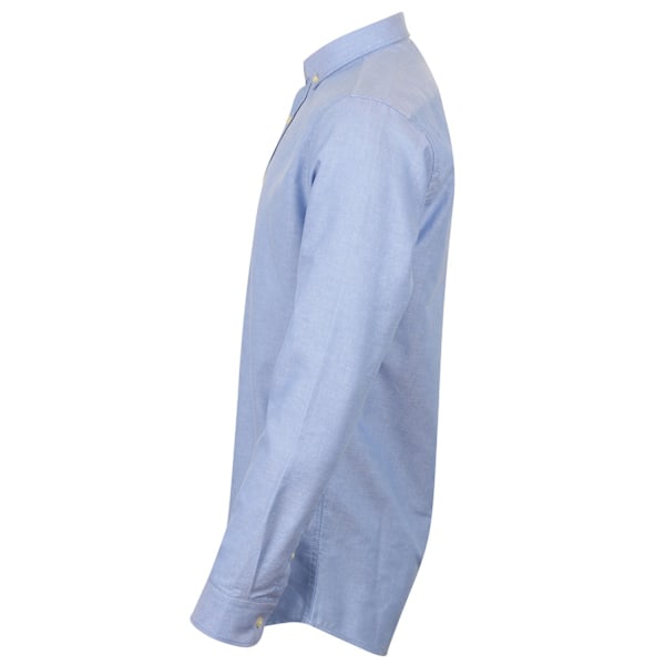 Henbury Herr Modern Långärmad Oxford Skjorta 4XL Blå Blue 4XL