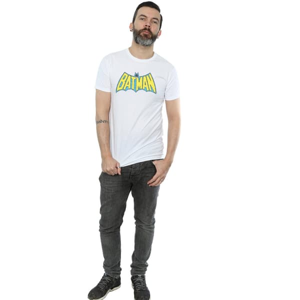 DC Comics Herr Batman Crackle Logo T-Shirt M Vit White M