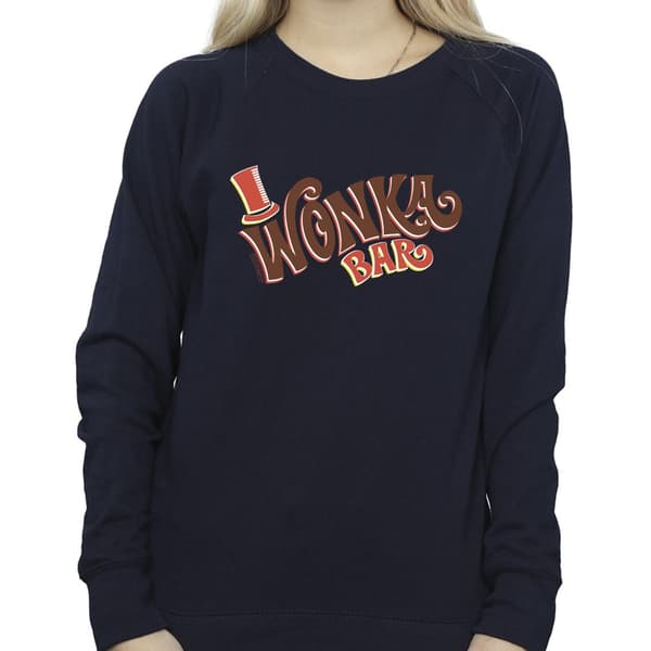 Willy Wonka Dam/Dam Bar Logo Sweatshirt M Marinblå Navy Blue M