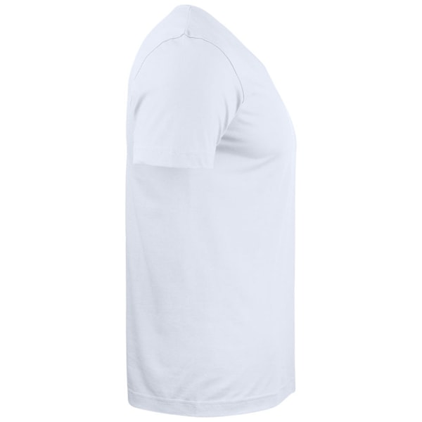 Clique Unisex V-ringad T-shirt i bomull, vit, storlek S White S