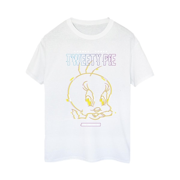 Looney Tunes Dam/Damer Tweety Glitch Bomull Boyfriend T-shirt White S