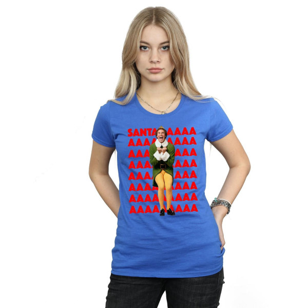 Elf Dam/Damer Buddy Santa Scream Bomull T-shirt XL Royal Blå Royal Blue XL