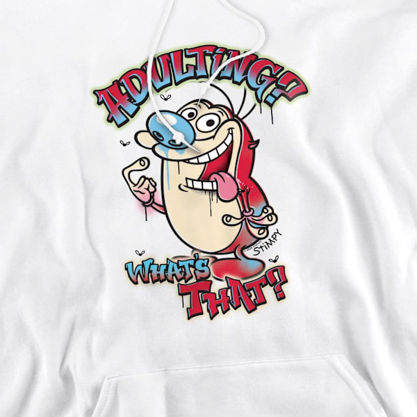 Ren & Stimpy Herr Vuxenliv Vad Är Det? Hoodie XL Vit White XL