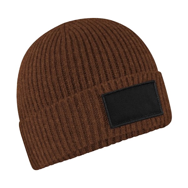 Beechfield Unisex Vuxen Fashion Patch Beanie One Size Valnöt/Svart Walnut/Black One Size