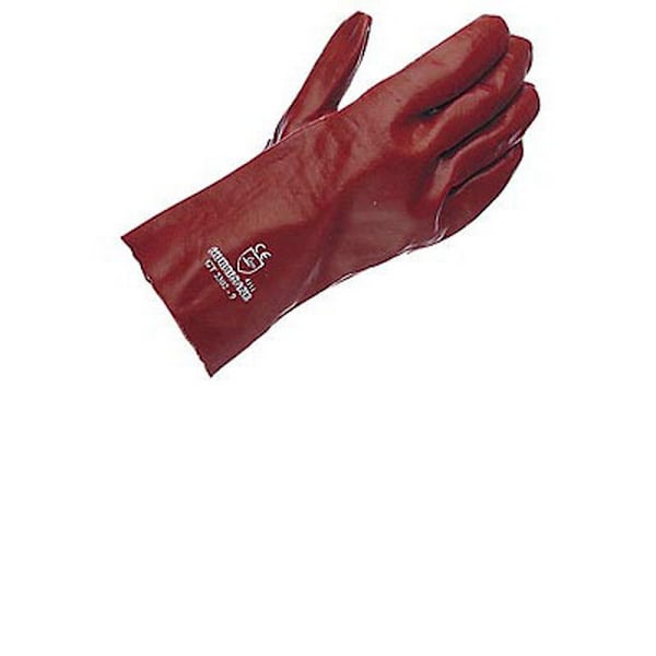 Unisex Vuxenhandskar PVC Gauntlet Stor Röd Red Large