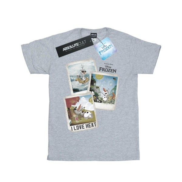 Frozen Flickor Olaf Polaroid Bomull T-shirt 7-8 År Sports Grey Sports Grey 7-8 Years