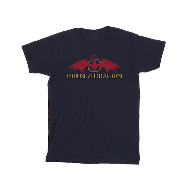 Game Of Thrones: House Of The Dragon T-shirt med drake-logotyp för män X Navy Blue XXL