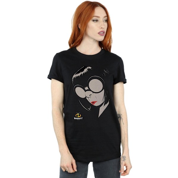 Disney Dam/Damer The Incredibles Edna Bomull Boyfriend T-Sh Black S
