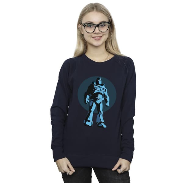 Disney Womens/Ladies Lightyear Buzz Standing Circle Sweatshirt Navy Blue S