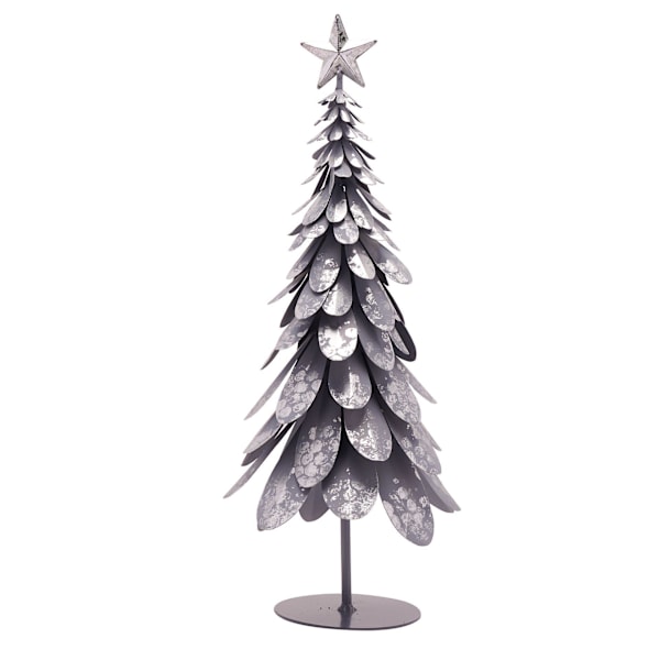 Julgran i silvermetall - Stor, One Size Grå Grey One Size