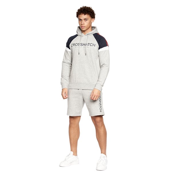 Crosshatch Reginald Hoodie och Shorts Set XL Gråmelerad Grey Marl XL