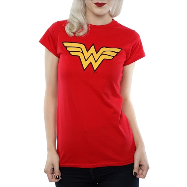 Wonder Woman Dam/Kvinnor Logotyp Bomull T-shirt L Röd Red L