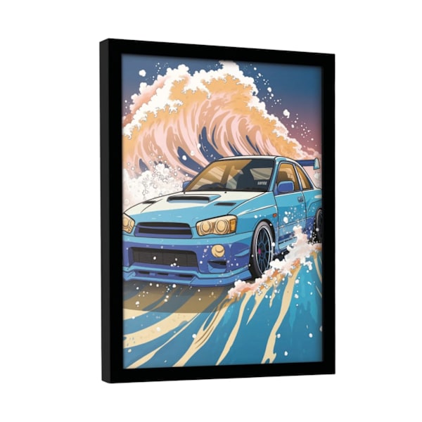 Wave Collection Wave Cars Scooby inramad affisch 30cm x 40cm Blå Blue/Cream 30cm x 40cm