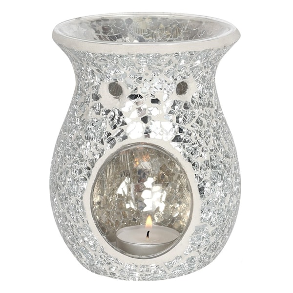 Something Different Crackle-Effect Oljelampa L Silver Silver L