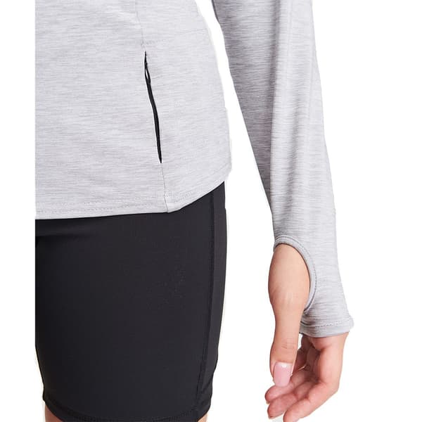 AWDis Cool Dam/Damer Cool-Flex Halv Zip Långärmad Baslager Topp 12 UK Silvergrå Silver Grey 12 UK
