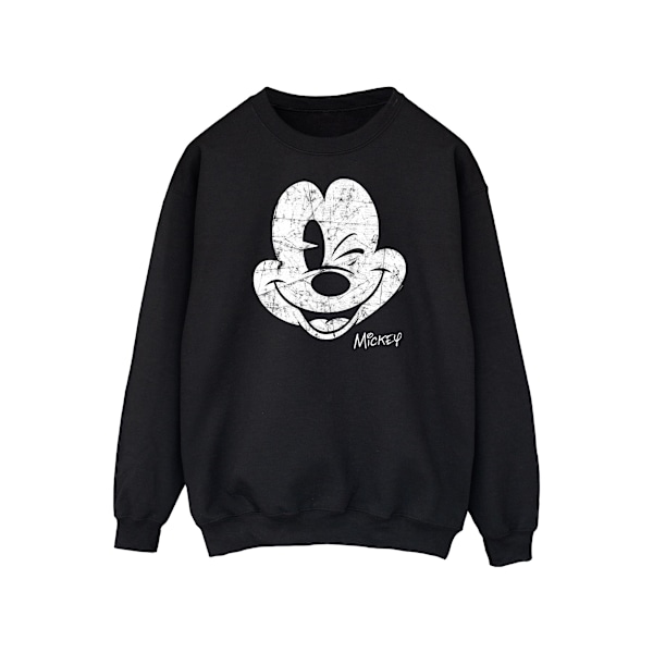 Disney Herr Mickey Mouse Ansikte Sweatshirt L Svart Black L