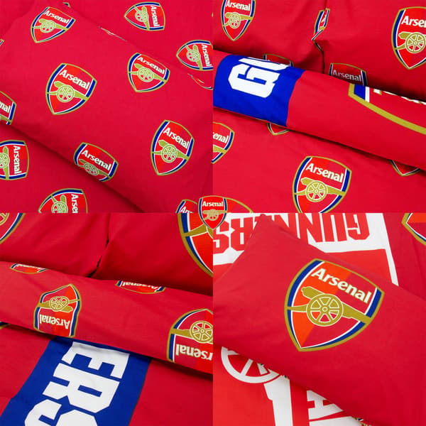 Arsenal FC Gunners Vändbart Påslakanset Dubbel Multicolou Multicoloured Double