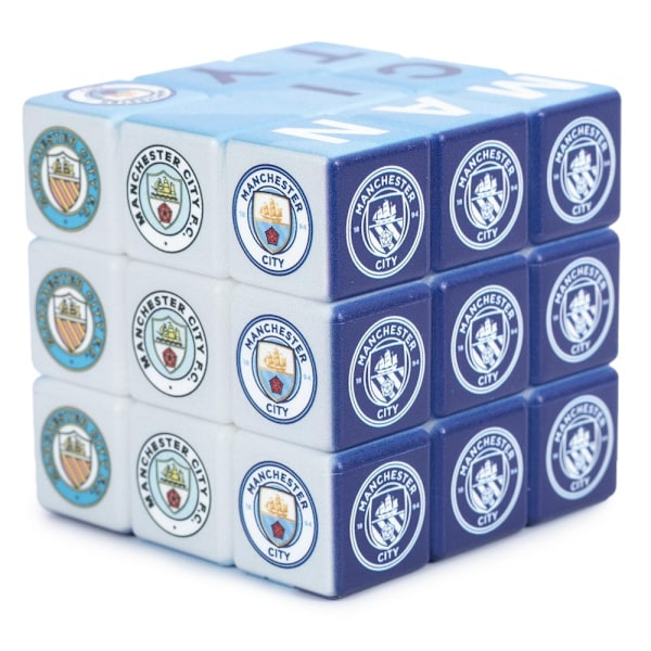 Manchester City FC Pusselkub En Storlek Mörkblå/Vit Dusky Blue/White One Size