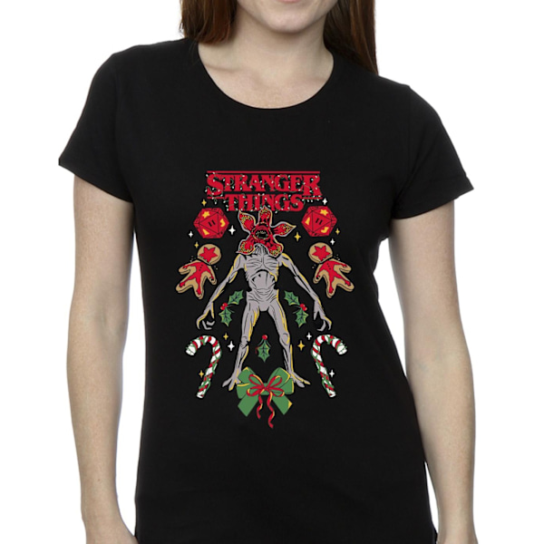 Netflix Dam/Damer Stranger Things Jul Demogorgon Bomull T-shirt Black L