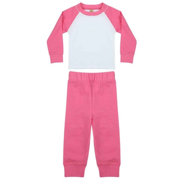 Larkwood Barnkläder/Barn Lång Pyjamas Set 6-12 Månader Candyfloss Candyfloss Pink/White 6-12 Months