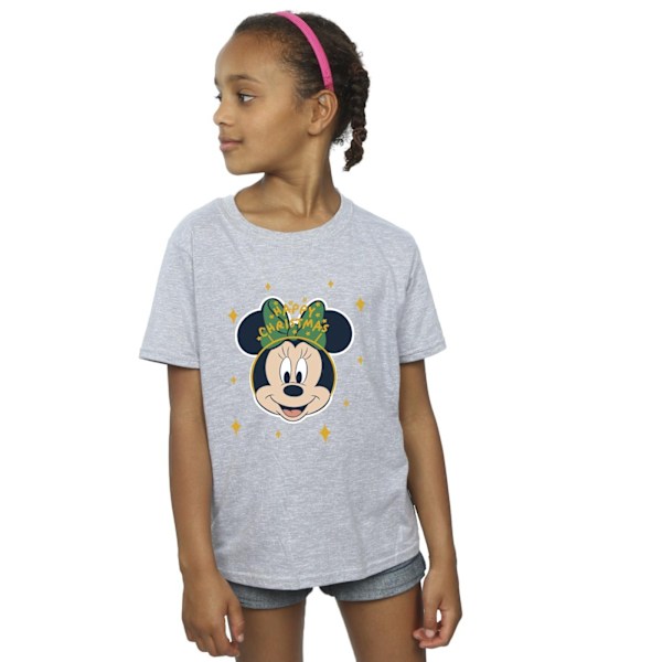 Disney Girls Minnie Mouse Happy Christmas Bomull T-shirt 9-11 år Sports Grey 9-11 Years