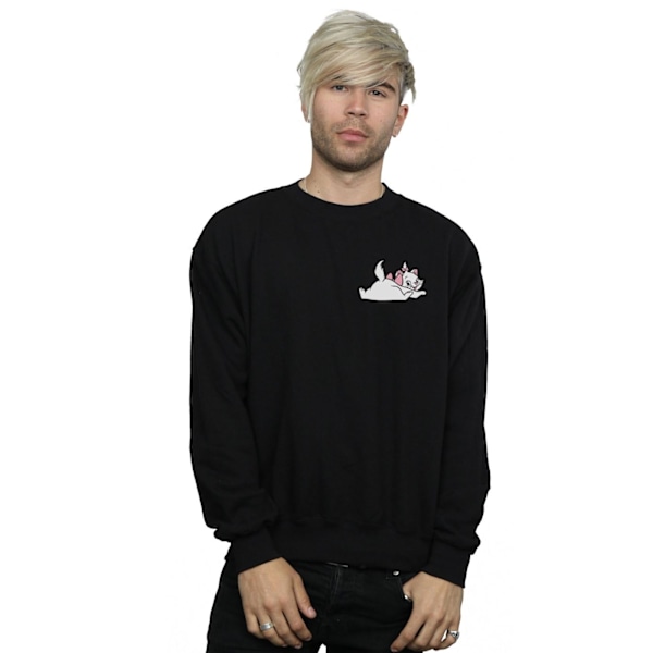 Disney Aristocats Marie Sweet Bakside Brösttryck Sweatshirt för Herrar Black L