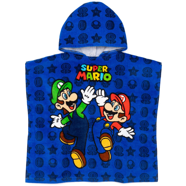 Super Mario Barn/Barn Hooded Handduk One Size Blå Blue One Size