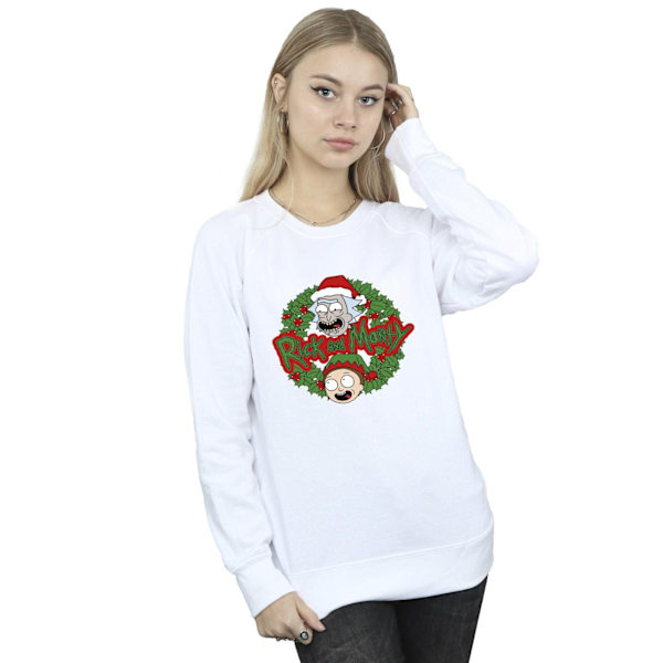 Rick And Morty Dam/Damer Julkrans Sweatshirt S Vit White S