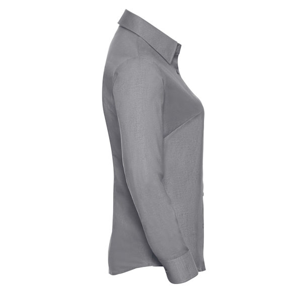 Russell Collection Dam/Kvinnor Oxford Långärmad Skjorta XS S Silver XS