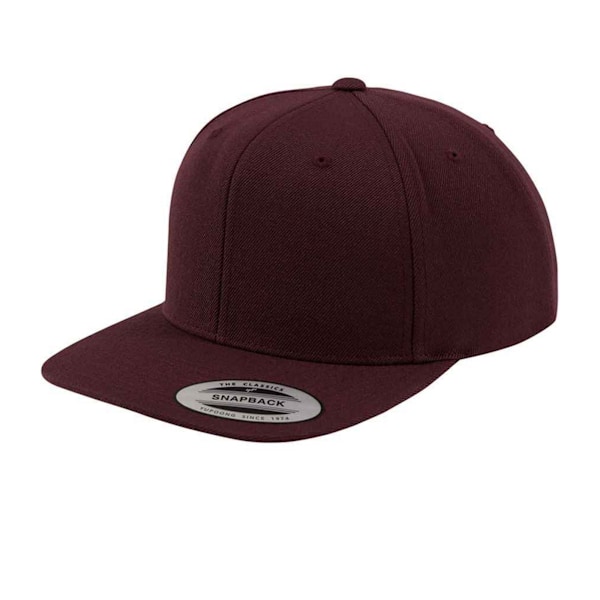 Flexfit Classic Snapback Cap för män, One Size, Maroon/Maroon Maroon/Maroon One Size