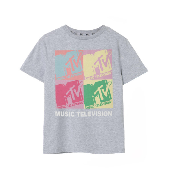 MTV Girls Color Block Marl T-Shirt 7-8 Years Grey Marl Grey Marl 7-8 Years