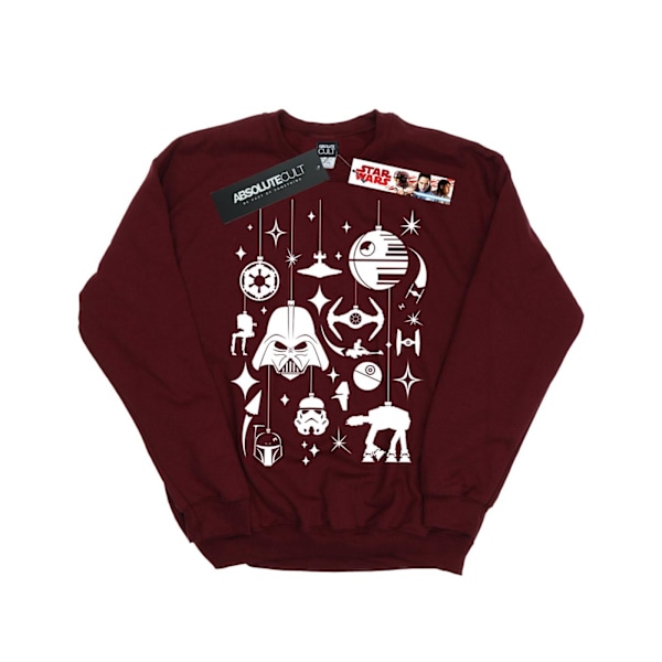 Star Wars Jul Dekorationer Sweatshirt för Pojkar 9-11 År Bordeaux Burgundy 9-11 Years