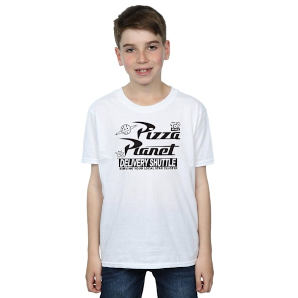 Disney Boys Toy Story Pizza Planet Logo T-shirt 12-13 år Vit White 12-13 Years