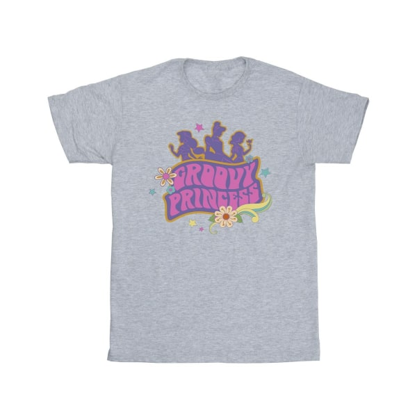 Disney Girls Princesses Groovy Princess Bomull T-shirt 5-6 år Sports Grey 5-6 Years