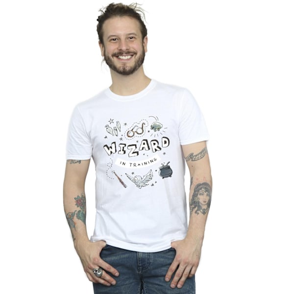 Harry Potter T-shirt för män, Wizard In Training, 4XL, vit White 4XL