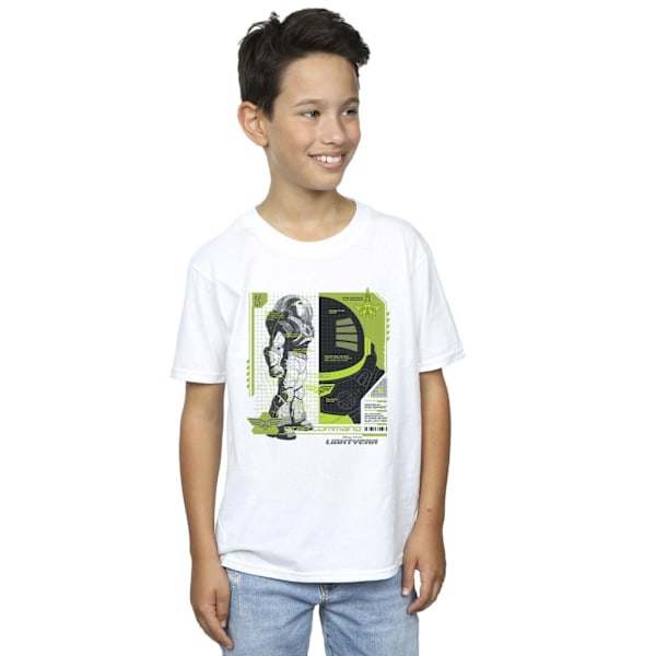 Disney Boys Lightyear Buzz Tech Panel T-Shirt 7-8 år Vit White 7-8 Years