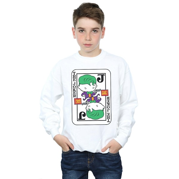DC Comics Boys Chibi Joker Playing Card Sweatshirt 5-6 år Vit White 5-6 Years