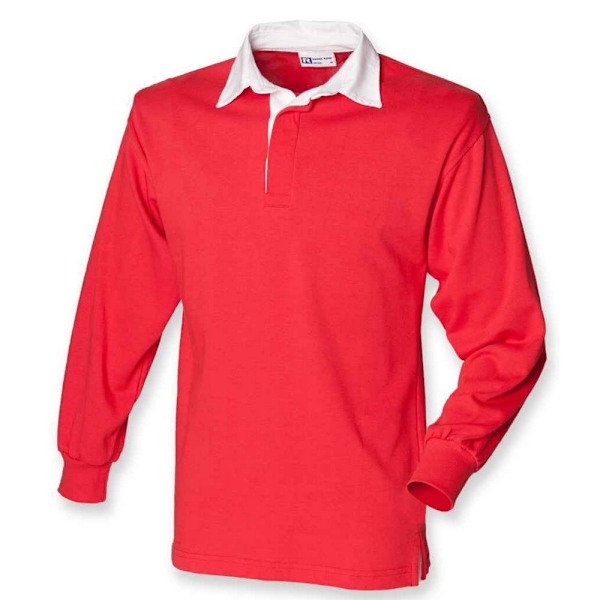 Front Row Classic Rugby-tröja med lång ärm för män XS röd/vit Red/White XS