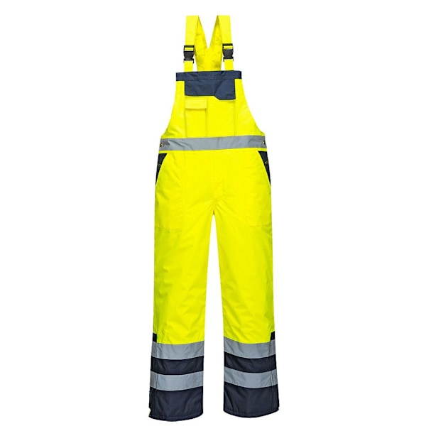 Portwest Herr Kontrast Hög Synlighet Vinter Bib Och Selar Overall 4X Yellow 4XL
