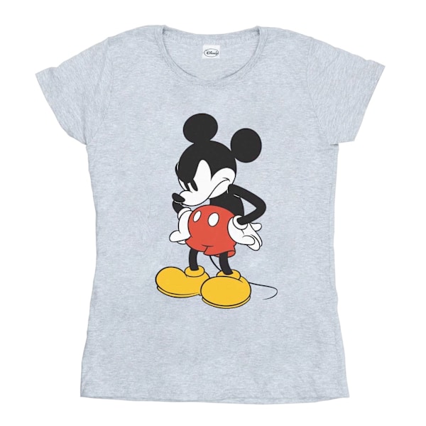 Disney Dam/Kvinnor Mickey Mouse Arg Blick Ned Bomull T-Shir Sports Grey S