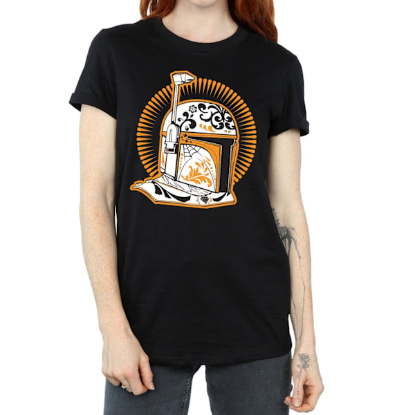 Star Wars Dam/Damer Boba Fett Dia De Los Muertos Bomullspojke T-shirt Black M