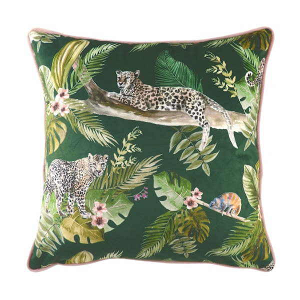 Evans Lichfield Kuddeöverdrag Djungel Leopard En Storlek Grön Green One Size