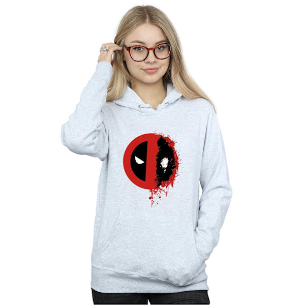 Marvel Dam Deadpool Split Splat Logo Hoodie S Heather Heather Grey S