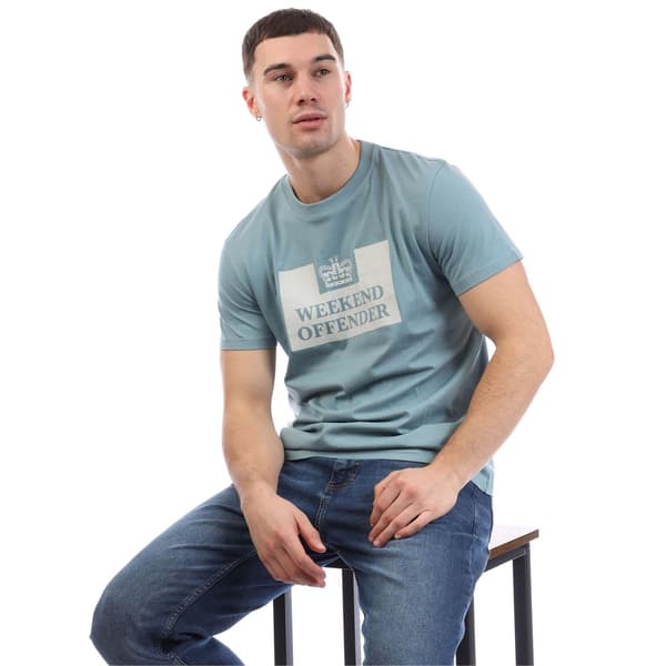Weekend Offender Herr McMoney Box Logo T-shirt L Ljusblå Light Blue L