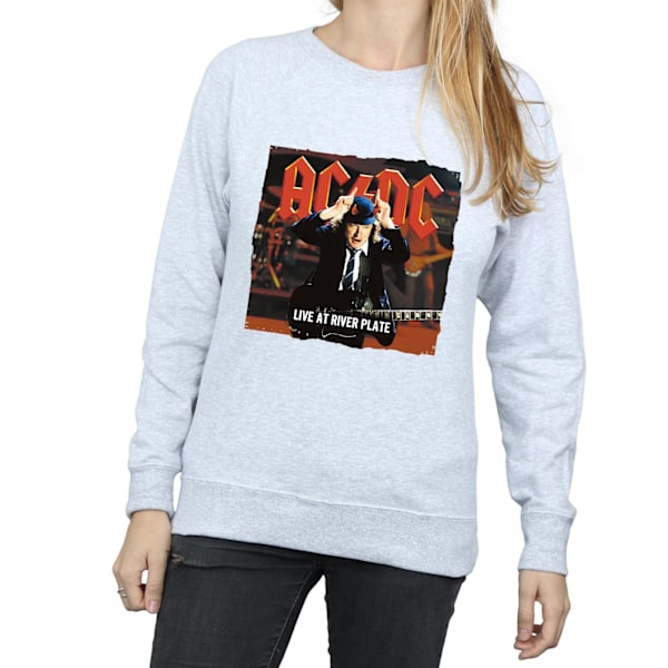 AC/DC Dam/Kvinnor Live At River Plate Columbia Records Sweatshirt Heather Grey M