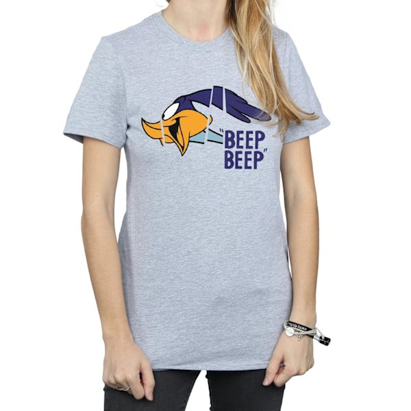 Looney Tunes Dam/Damer Beep Beep Road Runner Bomull Boyfriend T-shirt Sports Grey 3XL