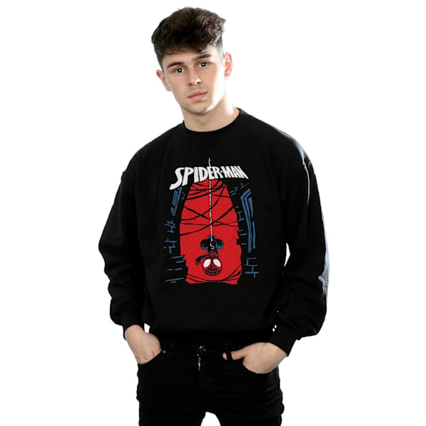 Marvel Mens Spider-Man Hanging Sketch Sweatshirt M Svart Black M