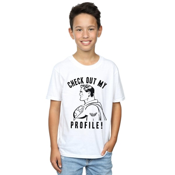 DC Comics Boys Superman Check Out My Profile T-Shirt 12-13 År White 12-13 Years