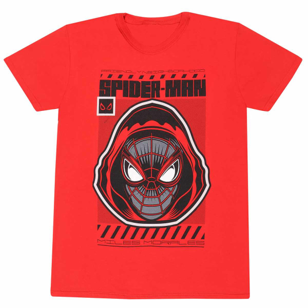 Spider-Man Unisex Adult Miles Morales Hooded Spider T-Shirt XXL Red XXL