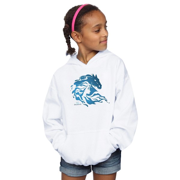 Disney Girls Frozen 2 Nokk Silhouette Hoodie 5-6 år Vit White 5-6 Years